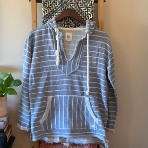 Cute white and blue striped Womens top!